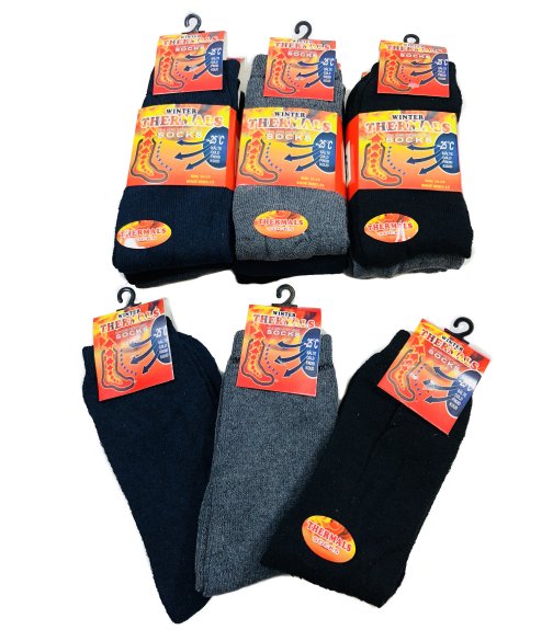 3pr Thermal Crew SOCKS 10-13 [BLK/GRY/NVY]